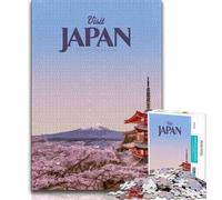 Visit Japan Puzzles for Adults Teens 1000pc Puzzle,Challenging Game Toys Every Piece Is Unique - Challenging Family Fun Game 50x75cm
