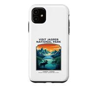 Visit Jasper National Park Alberta Canada Retro Moose Case for iPhone 11
