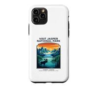 Visit Jasper National Park Alberta Canada Retro Moose Case for iPhone 11 Pro