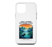 Visit Jasper National Park Alberta Canada Retro Moose Case for iPhone 12 mini