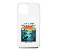 Visit Jasper National Park Alberta Canada Retro Moose Case for iPhone 12 Pro Max