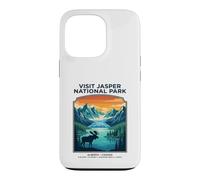 Visit Jasper National Park Alberta Canada Retro Moose Case for iPhone 13 Pro
