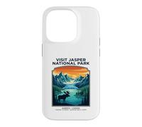 Visit Jasper National Park Alberta Canada Retro Moose Case for iPhone 14 Pro