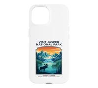 Visit Jasper National Park Alberta Canada Retro Moose Case for iPhone 15