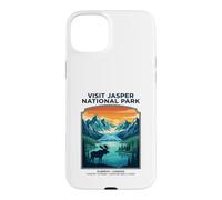 Visit Jasper National Park Alberta Canada Retro Moose Case for iPhone 15 Plus