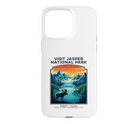 Visit Jasper National Park Alberta Canada Retro Moose Case for iPhone 15 Pro Max