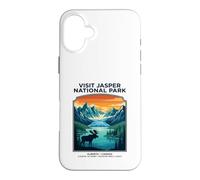Visit Jasper National Park Alberta Canada Retro Moose Case for iPhone 16 Plus