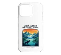 Visit Jasper National Park Alberta Canada Retro Moose Case for iPhone 16 Pro