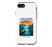 Visit Jasper National Park Alberta Canada Retro Moose Case for iPhone SE (2020) / 7/8