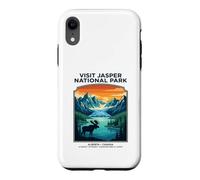 Visit Jasper National Park Alberta Canada Retro Moose Case for iPhone XR