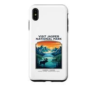 Visit Jasper National Park Alberta Canada Retro Moose Case for iPhone XS Max
