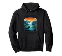 Visit Jasper National Park Alberta Canada Retro Moose Pullover Hoodie