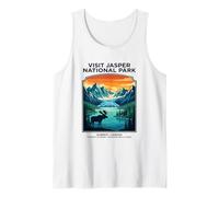 Visit Jasper National Park Alberta Canada Retro Moose Tank Top