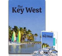 Visit Key West Jigsaw Puzzles for Adults Teenagers Jigsaws Puzzle,Help The Brain Exercise Addictive Toys to Cultivate Patience Parent-child Interaction 38x26cm