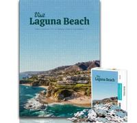 Visit Laguna Beach Jigsaw Puzzles 1000 Pieces for Adults Teens,Help The Brain Exercise Addictive Toys to Cultivate Patience Great Gift 38x26cm