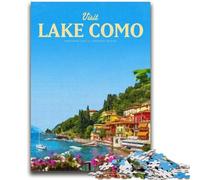 Visit Lake Como Puzzles 1000 Pieces for Adults, Help The Brain Exercise Addictive Toys to Cultivate Patience Unique Challenge Game 1000pcs (26x38cm)