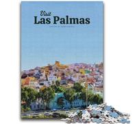 Visit Las Palmas 1000 Piece Jigsaw Puzzles for Teenagers, Educational Games DIY Toys with Matching Poster And Trivia Sheet for Age 14+ 2000pcs (70x100cm)
