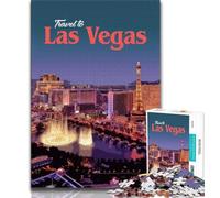 Visit Las Vegas Jigsaw Puzzles for Teenagers,Challenging To Complete But Fun And Humorous with Matching Poster And Trivia Sheet 75x50cm