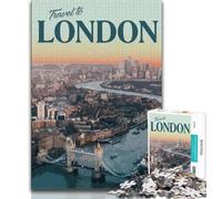 Visit London Puzzles for Teenagers Teens 1000pc Puzzle,Decompressing Intellectual Educational Toy Secret Santa Gifts 50x75cm