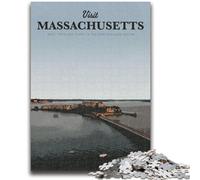 Visit Massachusetts 1000 Piece Jigsaw Puzzle for Adults Teens, Suitable for Ages 14 And Up Wall Decoration Christmas Birthday Gift 1000pcs (50x75cm)
