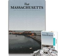 Visit Massachusetts Jigsaw Puzzles for Teenagers 1000 Jigsaws,Toys Educational Games Stress Relieving Wishlist with Santa Claus 38x26cm