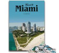 Visit Miami Jigsaw Puzzles for Teenagers 1000 Piece, for Age 14+ Fun Games Fun Activities at Home, Birthday Gifts, Travel Gifts 1000pcs (26x38cm)