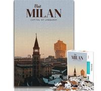 Visit Milan 1000 Piece Jigsaw Puzzles for Adults & Teens,Challenging Game And Family Play for Is Ideal As A Gift for The Whole Family 38x26cm