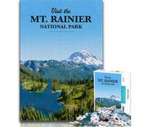 Visit Mt Rainier Adult Jigsaw Puzzles 1000 Pieces,Staycation Kill Time Every Piece Is Unique - Challenging Family Fun Game 50x75cm