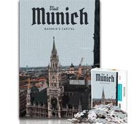 Visit Munich 1000 Piece Jigsaw Puzzles for Teenagers,Learning Educational Toy for Is Ideal As A Gift for The Whole Family 38x26cm