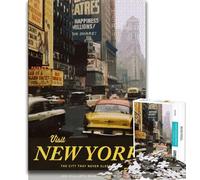 Visit New York Jigsaw Puzzles for Adults Teenagers Jigsaws Puzzle,Help The Brain Exercise Addictive Toys to Cultivate Patience Suitable for Couples 38x26cm