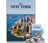 Visit New York Jigsaw Puzzles for Teenagers 1000 Piece,Educational Game Challenge Toy Wall Decoration Unique Birthday And Xmas Gifts 50x75cm