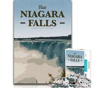 Visit Niagara Falls Jigsaw Puzzles for Teenagers 1000 Jigsaws,Toys Educational Games Stress Relieving Wishlist with Santa Claus 50x75cm