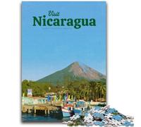 Visit Nicaragua Adult Jigsaws 1000 Piece, Family Game Stress Reliever Difficult Challenge Gifts for Friends And Family 1000pcs (26x38cm)