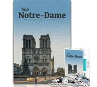 Visit Notre Dame Adult Jigsaw Puzzles 1000 Pieces,Stress Reliever Difficult Challenge Deal As Gifts for The Whole Family 75x50cm