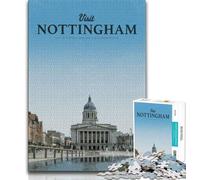 Visit Nottingham Jigsaws Puzzles 1000 Pieces for Teenagers Gifts,Challenging Game And Family Play Wall Decoration Unique Birthday And Xmas Gifts 50x75cm