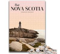 Visit Nova Scotia 1000 Piece Jigsaw Puzzles,Challenging To Complete But Fun And Humorous with Matching Poster And Trivia Sheet (50x75cm)