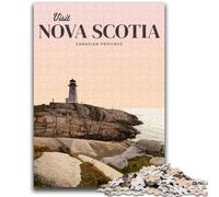 Visit Nova Scotia 1000 Pieces Jigsaw Puzzle for Adults& Teens, for 14+ Train Your Brain And Your Hands Christmas Game Gifts 1000pcs (26x38cm)