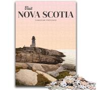 Visit Nova Scotia Jigsaw Puzzles for Adults 1000 Pieces, Stress Reliever Staycation Kill Time with Matching Poster And Trivia Sheet 2000pcs (70x100cm)