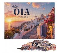 Visit Oia Challenging Wooden Puzzle, Adults, 1000 Pieces | Adult Puzzle: Christmas gift for puzzle lovers, tabletop activity for adults.