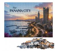 Visit Panama City Adult Puzzle, Wooden Jigsaw, 1000 Pieces | Colour and shape sorting - a simple way to organise the image alone or together.