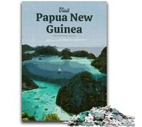 Visit Papua New Guinea Jigsaws Puzzles 1000 Pieces for Adults Gifts, Staycation Kill Time Birthday Present, Gifts, Wall Art for 14+ 1000pcs (50x75cm)