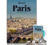 Visit Paris Puzzles 1000 Pieces for Adults,Challenging To Complete But Fun And Humorous Unique Home Decor And Gifts 38x26cm