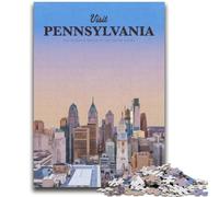 Visit Pennsylvania 1000 Piece Jigsaw Puzzle for Adults Teens, Suitable for Ages 14 And Up Wall Decoration Christmas Birthday Gift 1000pcs (26x38cm)