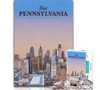Visit Pennsylvania Jigsaw Puzzles for Adults Teenagers Jigsaws Puzzle,Toys Educational Games Stress Relieving Suitable for Desktop Decoration 38x26cm