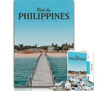 Visit Philippines 1000 Piece Jigsaw Puzzles for Adults,Challenging Game Gifts for Is Ideal As A Gift for The Whole Family 38x26cm
