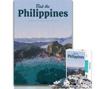 Visit Philippines Jigsaw Puzzles for Teenagers 1000 Jigsaws,Staycation Kill Time Every Piece Is Unique - Challenging Family Fun Game 38x26cm