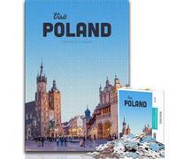 Visit Poland 1000 Pieces Jigsaw Puzzles for Adults And Teens,Learning Educational Toys Family Games Unique Birthday And Gifts 75x50cm