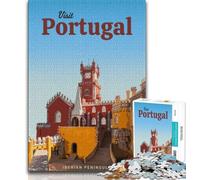 Visit Portugal Jigsaw Puzzles for Adults 1000 Piece,Challenging Game Toys Every Piece Is Unique - Challenging Family Fun Game 38x26cm