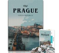 Visit Prague 1000 Pieces Jigsaw Puzzle For Adults Teens,Brain Intelligence Challenge Addictive Toys for Home Decoration 50x75cm
