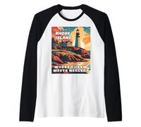 Visit Rhode Island Where Charm Meets Neglect Raglan Baseball Tee